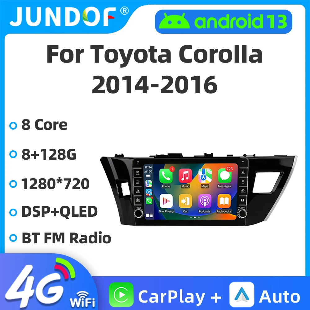 

Android 13 2DIN DSP Car Radio Multimedia Video Player For Toyota Corolla Ralink 2014-2016 Navigation GPS Head Unit Carplay