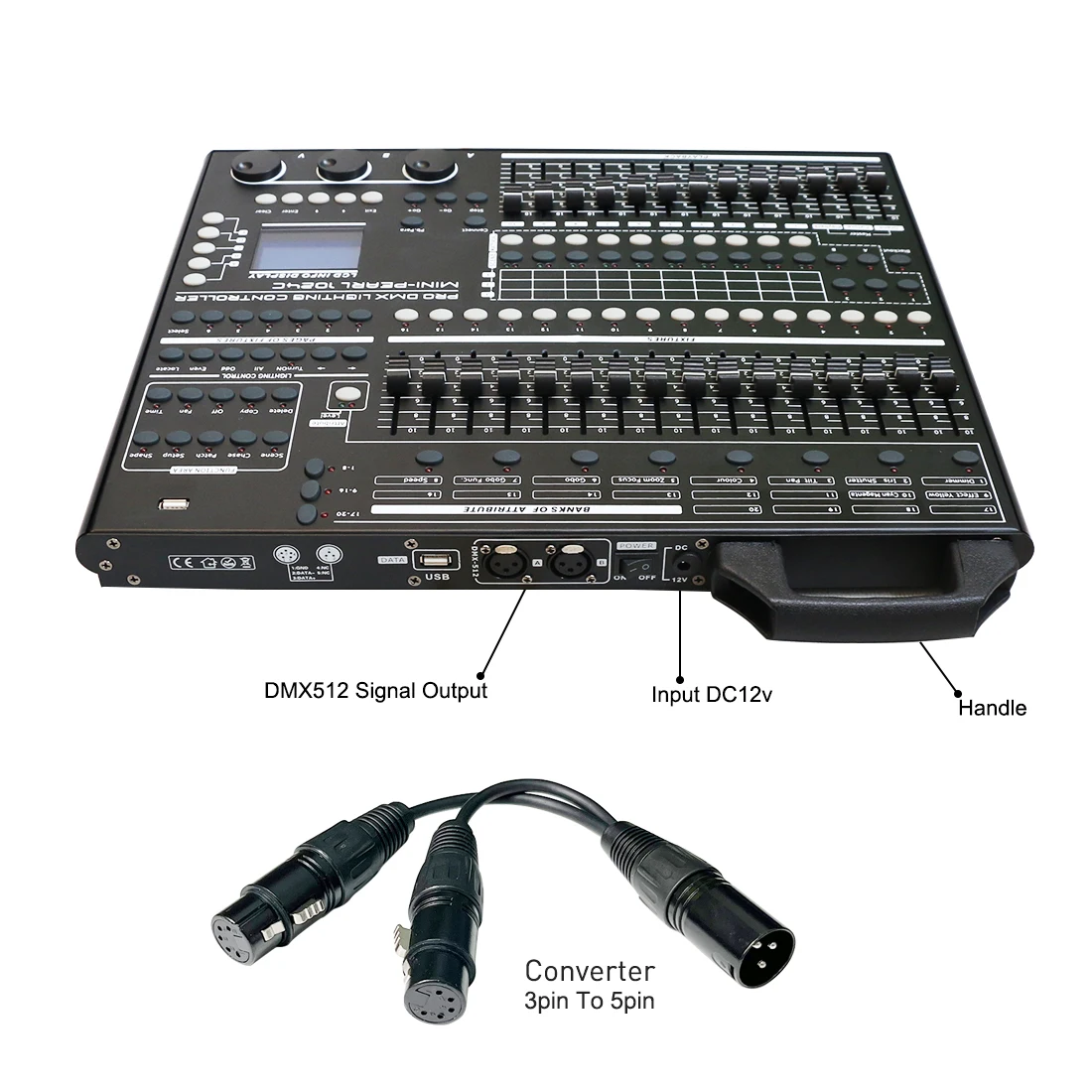 poderoso 1024 ultra fino dmx controlador dmx512 console adequado para mover a cabeca luz par serie luz fase luz equipamento 01