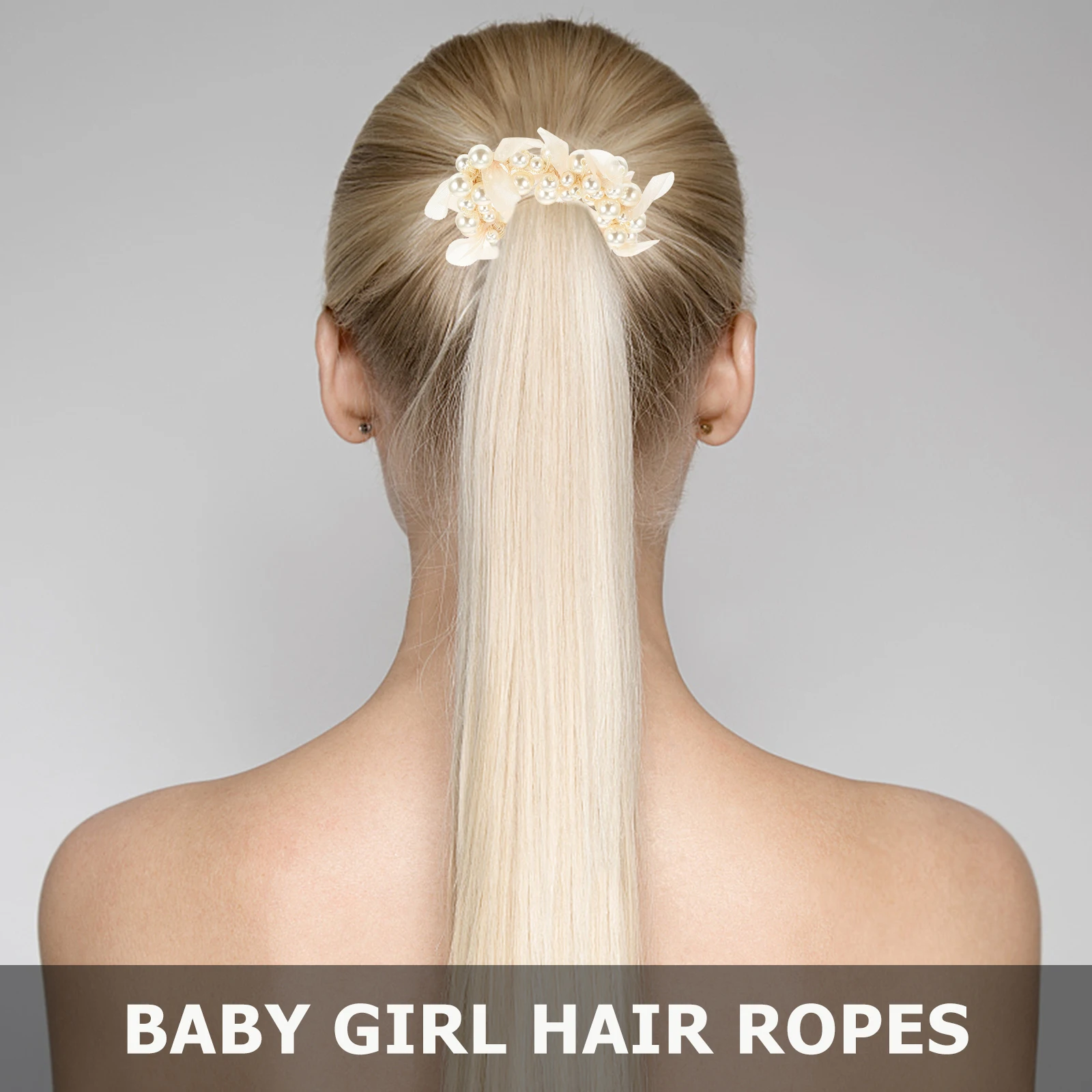 

Elegant Pearl Headband Decorative Hair Tie Ring Ribbons for Girls Man-made Lady