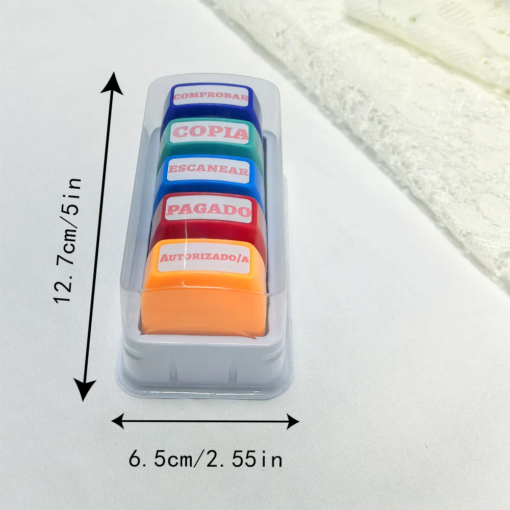 5 sellos financieros en español, sello de aprobación de contabilidad para oficina financiera, aprobado, comprobado, pago, copia de contenido