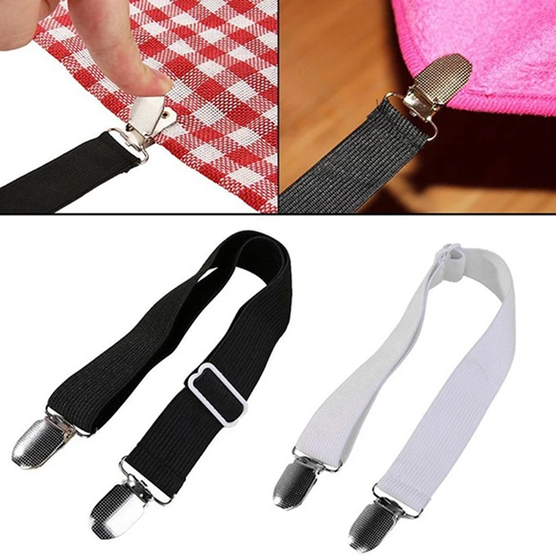 2Pcs Adjustable Bed Sheet Clips Elastic Sheets Slip-Resistant Belt Mattress Blanket Fixing Straps Textiles Organize Gadgets