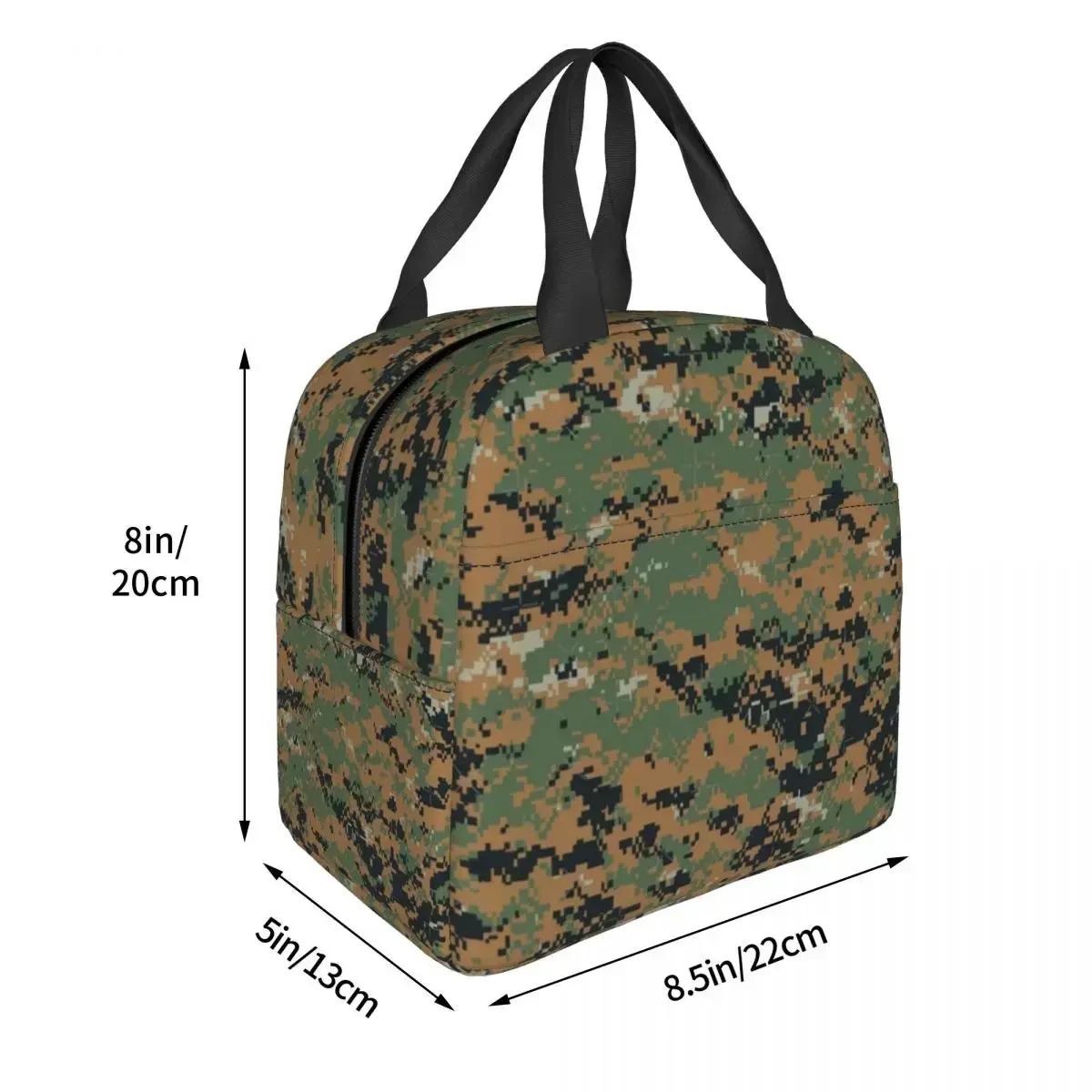 Marpat Woodland Camouflage Insulated Lunch Bags Portable Army Military Camo Meal Container Cooler Bag Tote Lunch Box Bento Pouch