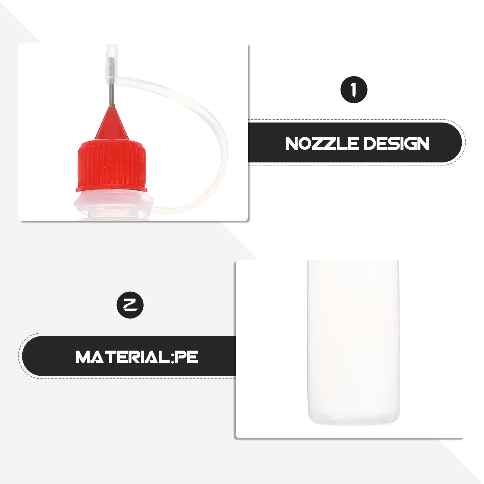 10 pcs Plastic Squeeze Bottle With Needle Tips Precision Applicator For Glue Oil Lubricant Refillable Liquid Dropper Container