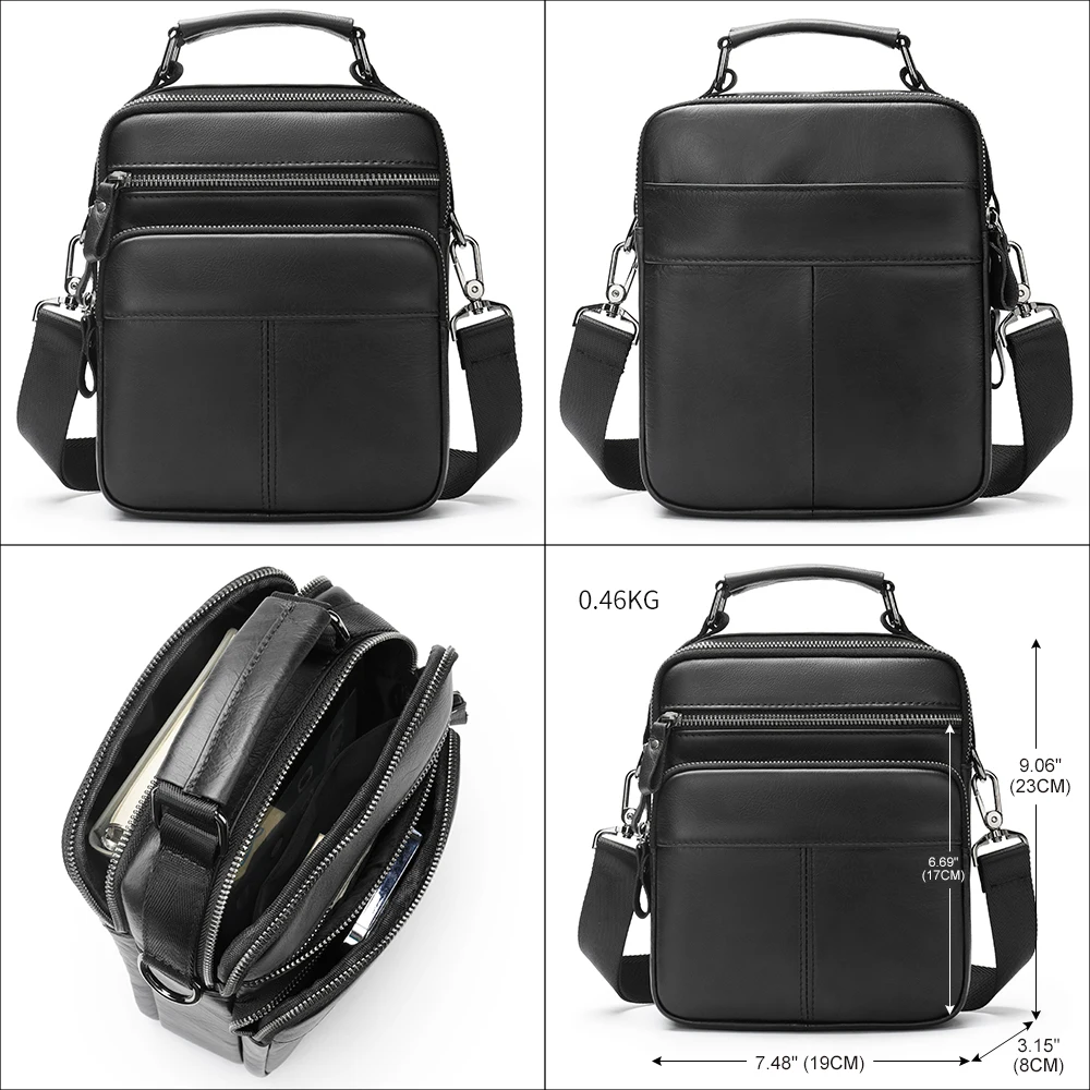 Imagem -03 - Mva Masculino Bolsa de Ombro Marido Casual Masculino Couro Genuíno Lado Bolsa para Homens Bolsa Crossbody Mensageiro Bolsas Tote 7.9 Ipad