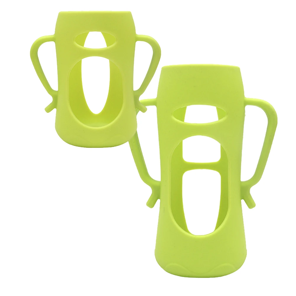 

2Pcs Silicone Bottle Feeding Bottle Protector Cover Lightweight Flexible Feeding Protector Glass Holder AntiSkid Insulated