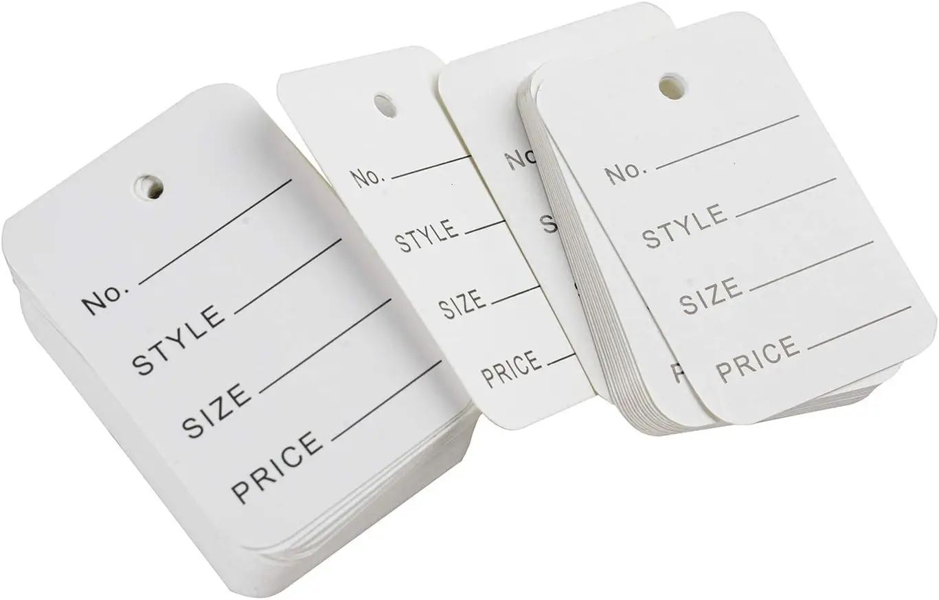 

900 Pcs Price Tags for Clothing Store, White Hang Tags 1.77 x 1.38 Inches with String