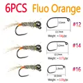 6 Piezas de Naranja Fluorescente