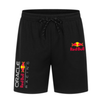 New Summer Men'S Red Bull Racing Mesh Jogging Shorts, Breathable And Comfortable Sports Shorts, Casual And Loose Beach Shorts