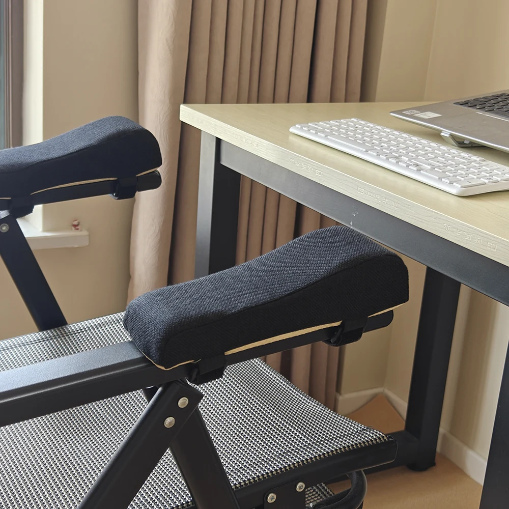 Schwarzes Schaumstoff-Ellenbogenkissen im Baumwoll-Leinen-Stil, Stuhl-Armlehnenpolster, Stützarmlehne für Bürostuhl-Kissenpolster, Ellenbogenentlastung