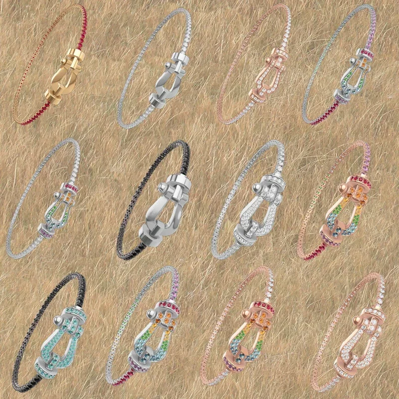 

2025 Новый женский U-образный браслет из серебра 925 пробы с бриллиантами, U-образный браслет-цепочка, повседневный подарок для парных встреч