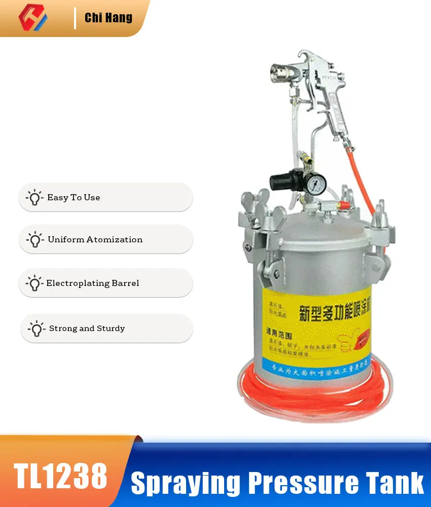 

10 Liters Of Up And Down Discharge Pressure Paint Spraying Tank Pressure Tank With Regulator Gun Nozzle Paint Spraying Machine