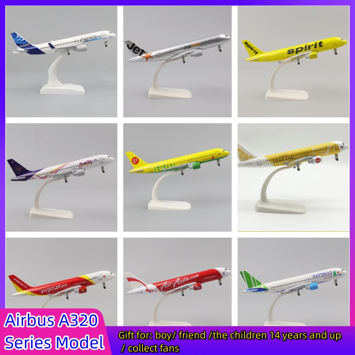 

20CM Alloy Metal A320 Series Airplane Model Diecast Air Plane Model Aircraft w Wheels Landing Gears Home Decor Gift
