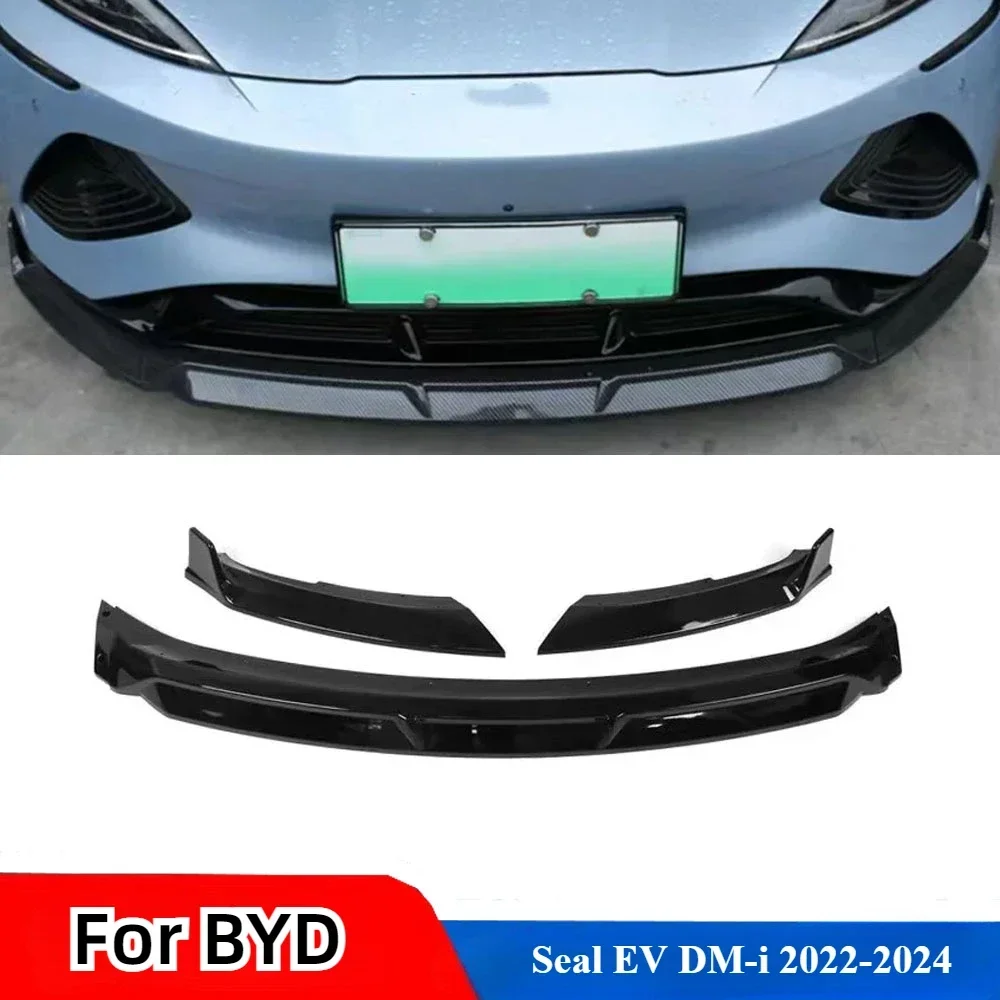 For 2022-2024 BYD Seal EV DM-i 3Pcs/Set ABS Plastic Front Bumper Splitter Lip Chin Spoiler BodyKit Car Exterior Accessories