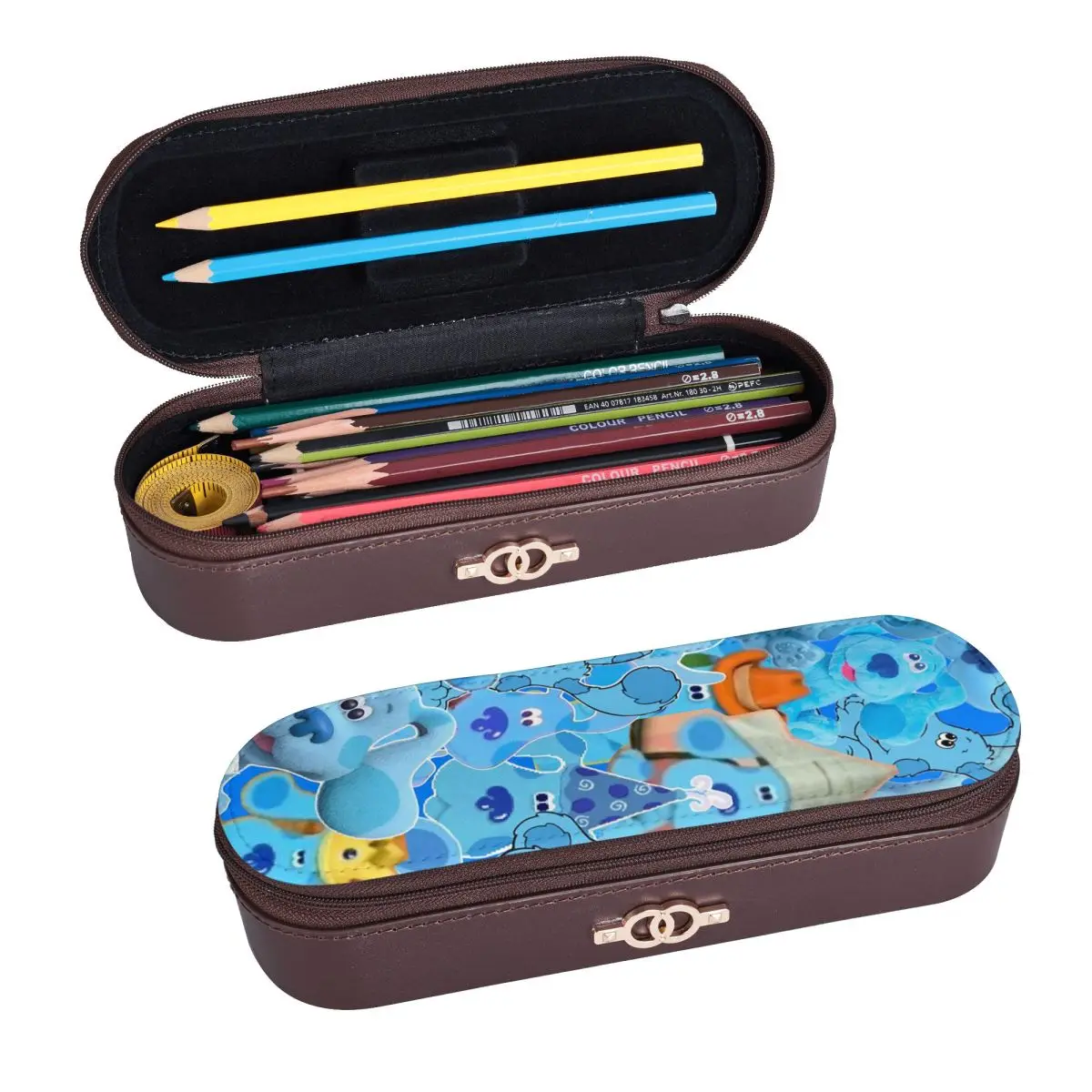 Blue's Clues – trousse à crayons en cuir avec dessin animé Blue Dog, pochette de rangement pour fournitures de papeterie, boîte à stylos, sac à crayons pour enfants, cadeaux