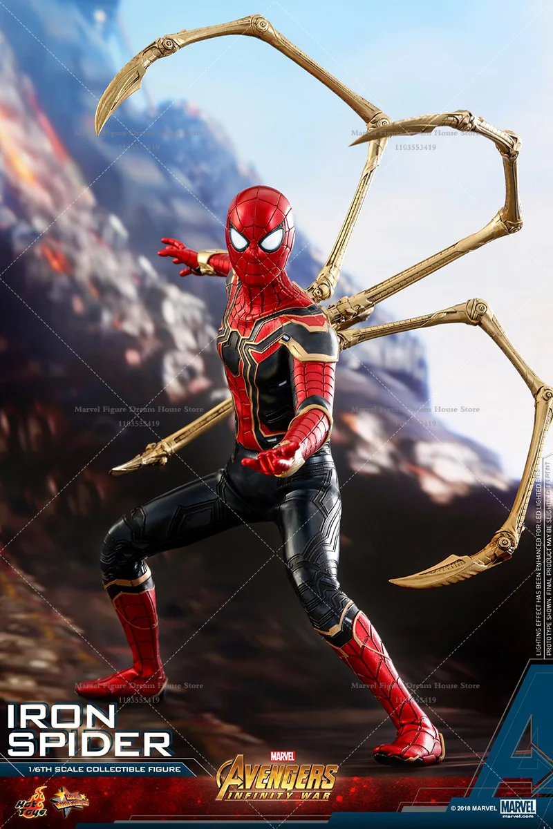 HOTTOYS MMS482 escala 1/6 Marvel Spider-Man Peter Parker Golden Spider garra de acero 12 pulgadas conjunto completo hombre figura de acción soldado