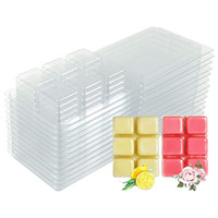 Wax Melt Mould Round Square Heart Shape Wax Clear Empty Plastic Clamshells Scented Candle Mold for Candles Making Supplies Tool