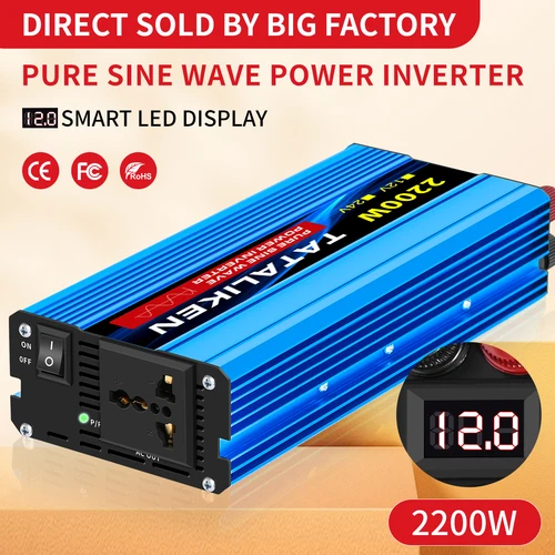 Inversor de onda sinusoidal pura 1000W-4000W DC 12V a AC 220V 50hz adaptador de cargador de inversor de corriente enchufe Universal