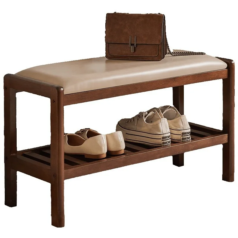 

High Quality Solid Wood Shoe Entrance Shoe Cabinet Bedside Stool Soft Bag Entrance Porch Bench