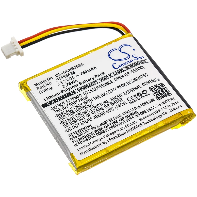 GreenBatteryPower CameronSino 750mAh 3.7V 2.78Wh Smartwatch Li-Polymer Battery for Globalstar  H553438,GH625XT