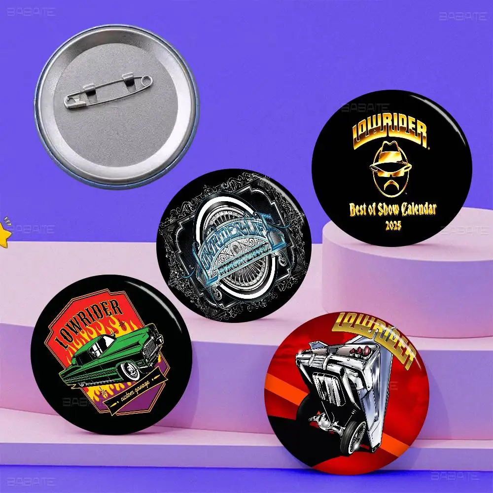 Lowriders Racing Tinplate Pin Button Custom Anime Role Old-school Brooch Cartoon Collar Badge Jewelry Gift Fans
