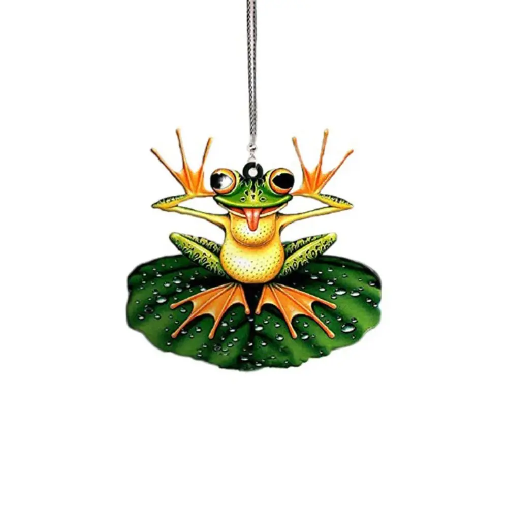 

Creative 2D Green Frog Pendant Cute Handicrafts Frog Car Pendant Small Acrylic Flat Ornaments Car Accessories