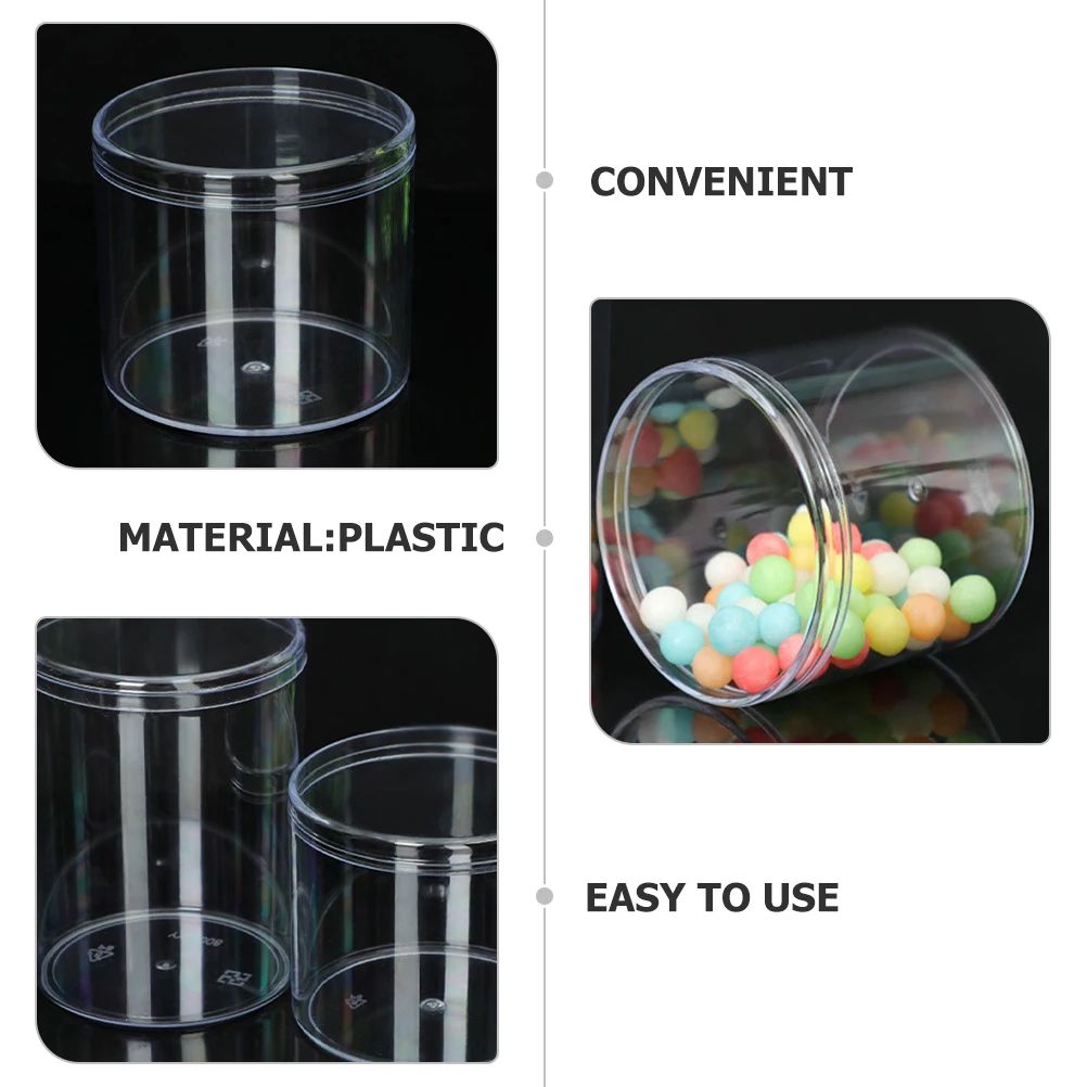 

15 Pcs Food Can Sealed Cereal Storage Container Kitchen Holder Plastic Jar Containers Lid Grains 65mm Diameter 80mm Height