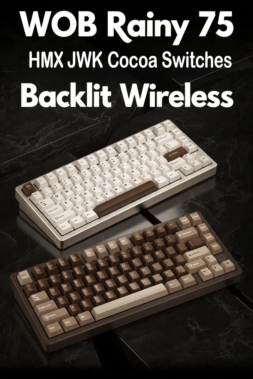 

WOB Rainy 75 Custom Mechanical Keyboard RGB HMX JWK Cocoa Switches Backlit Wireless Tri-Mode GASKET Structure for gaming
