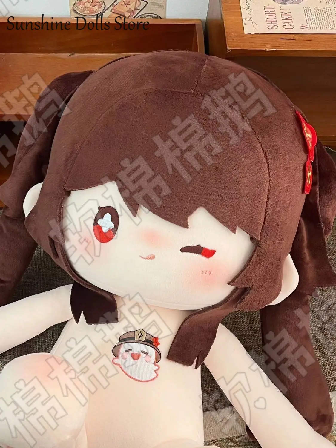40CM Anime Rolle Hu Tao Genshin Auswirkungen Weiche Plüsch Puppe Körper Dress Up Stofftiere Sitzhaltung Figuren Kissen Weihnachten geschenk