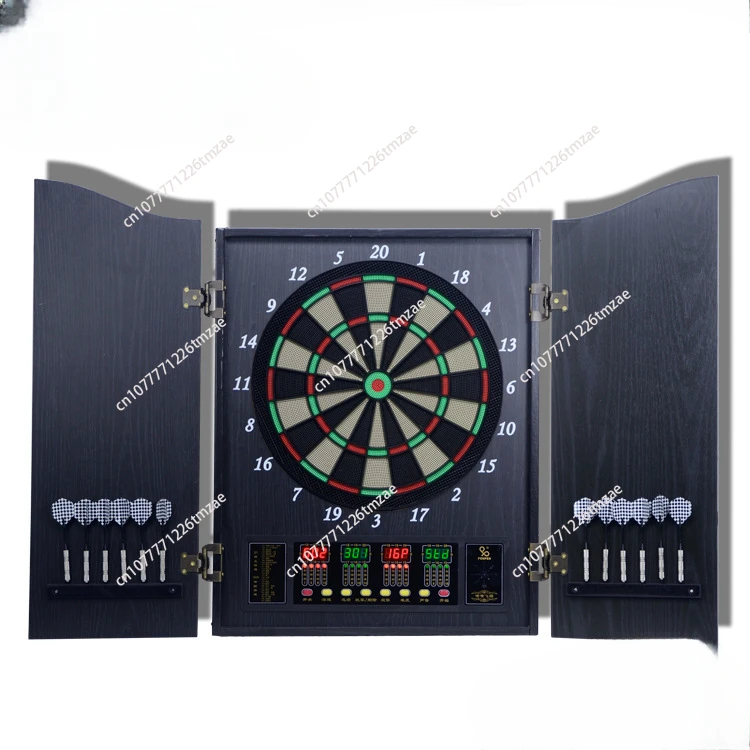 Luxury electronic wooden box dart board 18 inch automatic scoring dart board soft dart board