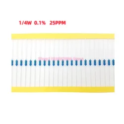 10pcs  Metal Film Resistor 0.25W 1/4W 0.1% 1K 10K  33K 47K  62K 100K 1R 10R 27R 100R 200R  1M 2M 4.7M 5M Ohm Precision Resistor