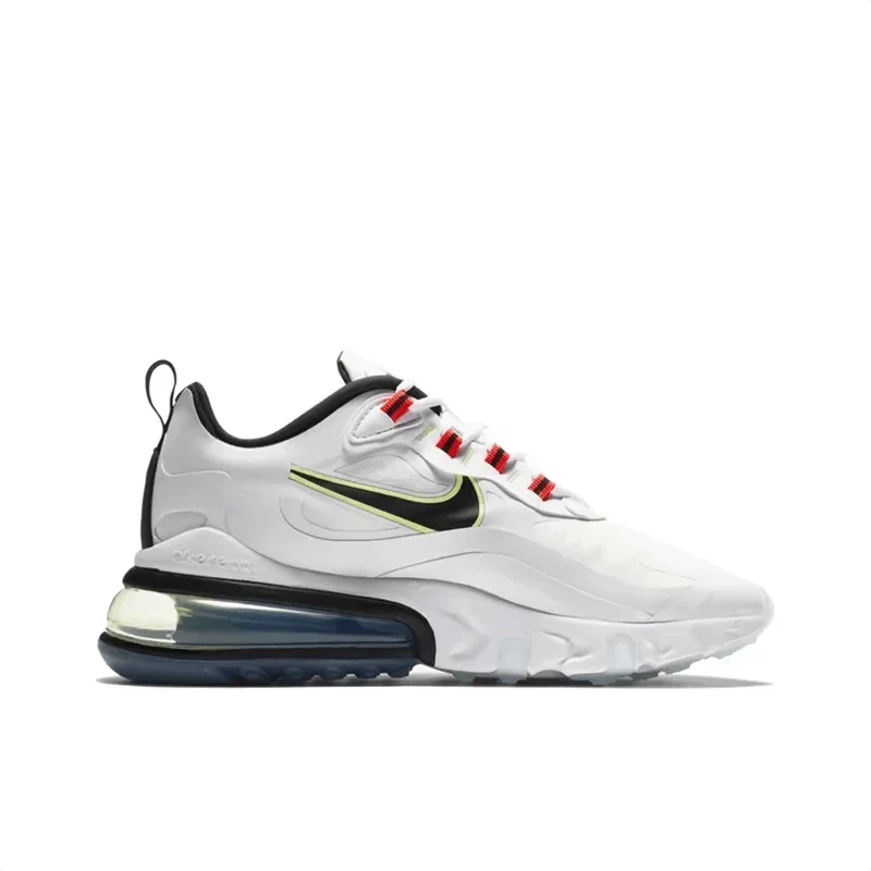 Nike Air Max 270 ผู้หญิงสีขาวสีดําสีแดง Retro Low Top Anti-slip สวมใส่ Air Cushion รองเท้าวิ่งลําลองรองเท้า CZ6685-100