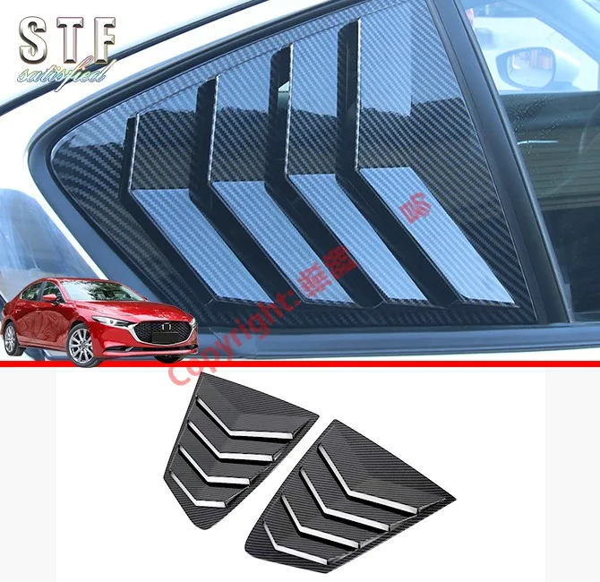 Carbon Fiber Style Rear Window Around Cover Trim For Mazda 3 M3 Axela 2019 2020 Car Accessories Stickers