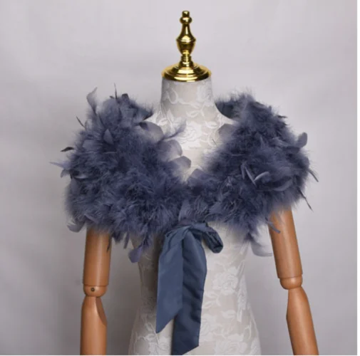 Women Real Feather Shawl Wraps Ostrich Fur Shrug Cape For Bride Wedding Party