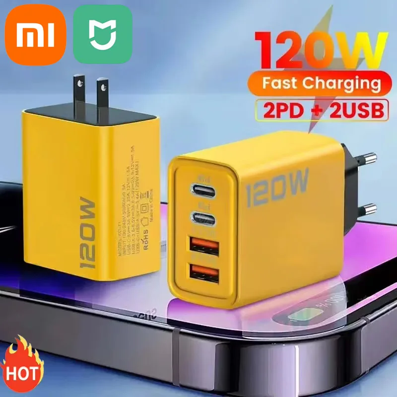 XIAOMI MIJIA 120W Fast Charge Type C Quick Charge 3.0 USB Charger Adapter For iPhone Samsung Xiaomi PD USB Charger Fast Charging