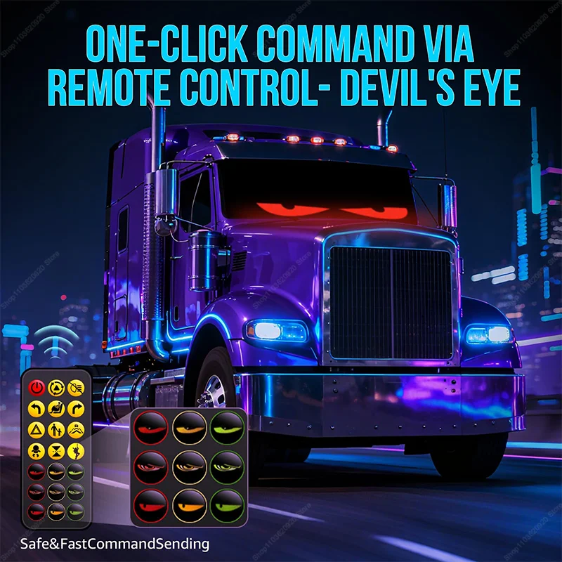 USB LED عين الشيطان عرض الزجاج الأمامي الديناميكي للسيارات شاحنة الرسوم المتحركة وامض عيون الشيطان الأمامي والخلفي الزجاج الأمامي ضوء ديناميكي #5