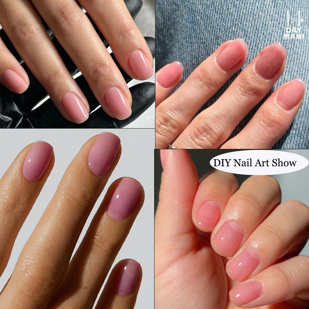 KODIES GEL Milky Pink Top Coat Gel Nail Polish 2 IN 1Gel Finish Semi Permanent UV Base Primer Jelly Gel Nail Varnish Seals Cover