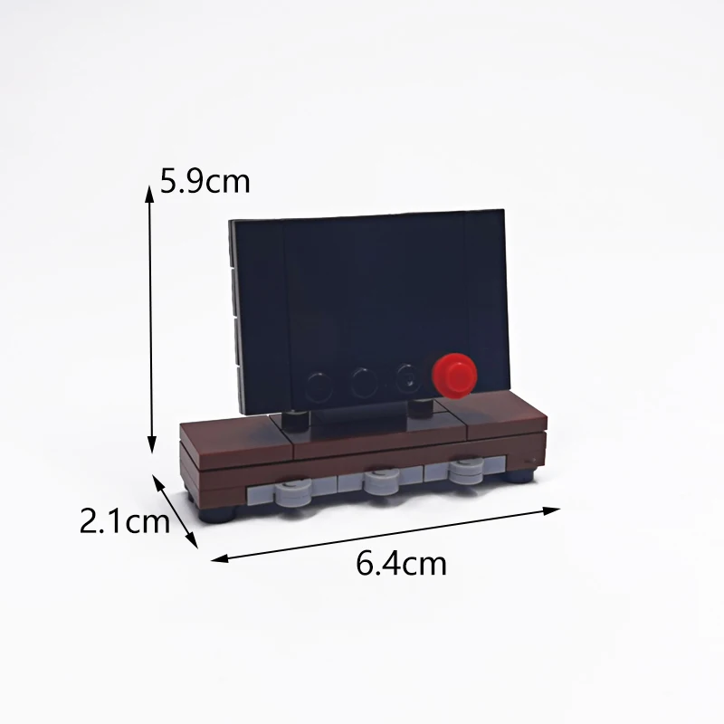 MOC-Bausteine, Möbel und Dekorationen für Wohnzimmer und Schlafzimmer – Bett, Bücherregal, Sofa, Computertisch, kleine Pflanzgefäße, Spielzeugmodelle. – Detail 28