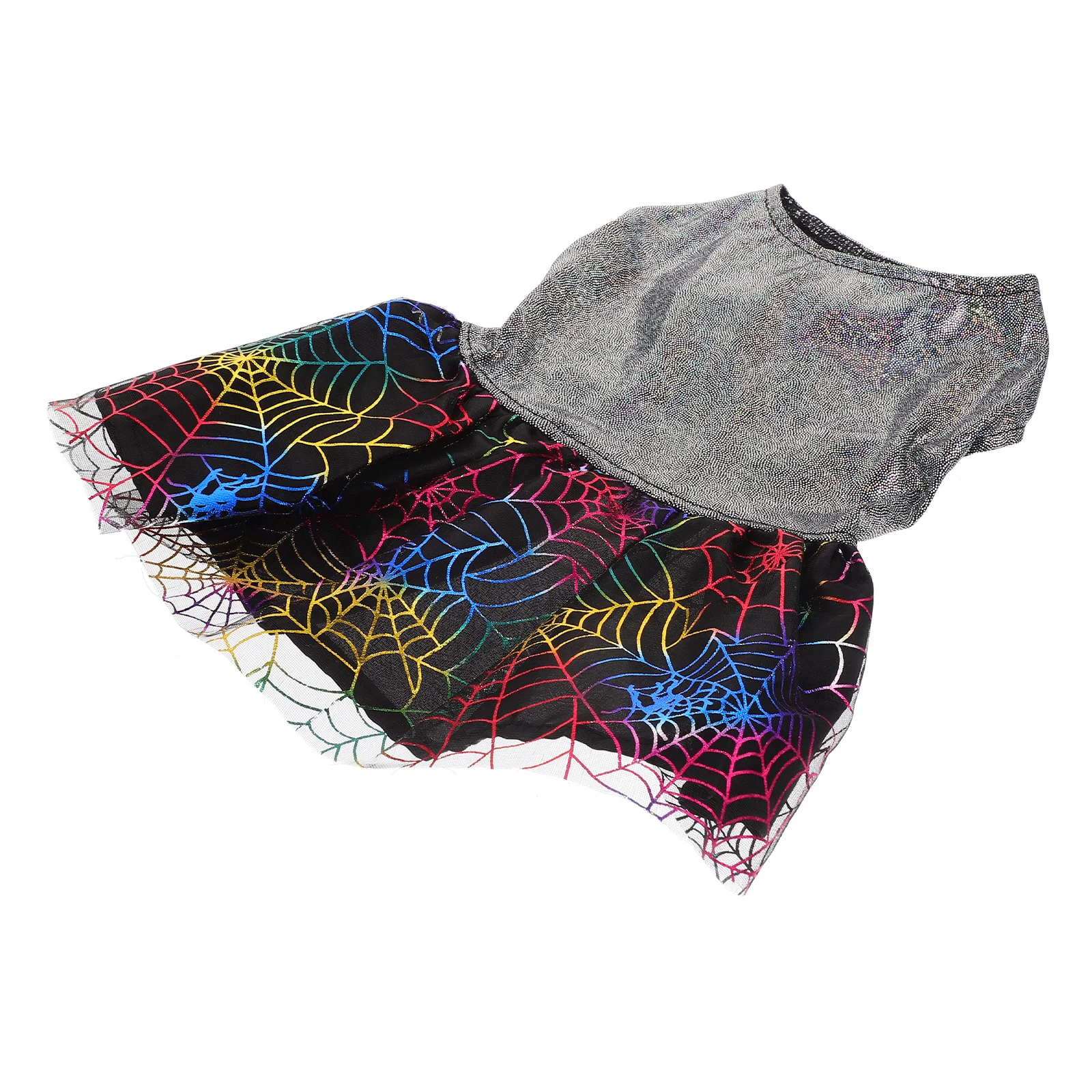 

Halloween Dog Skirt Decorative Pet Party Dress Spiderweb Printing Comfortable Lightweight Dog Halloween Costume