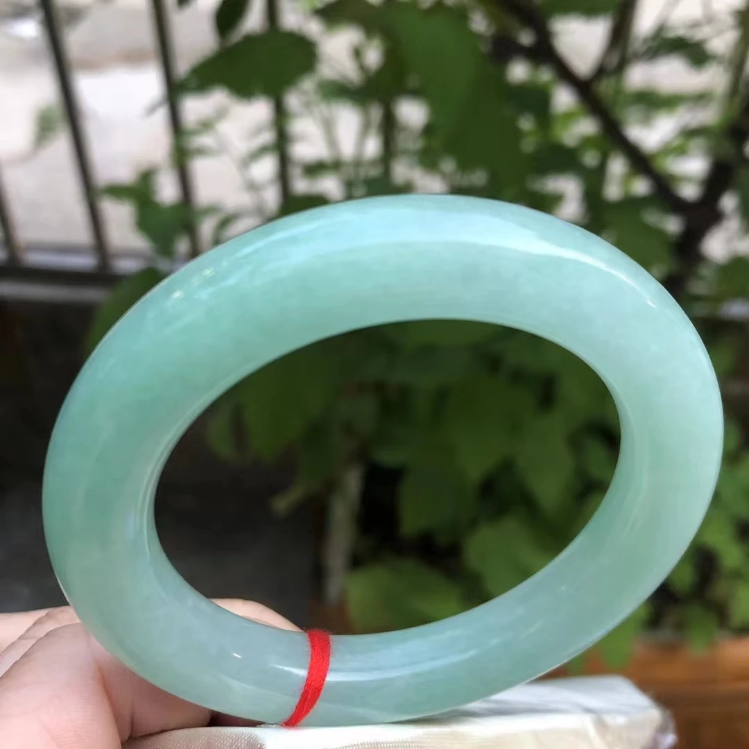 

Latest natural Light-Green Round Bar Jadeite Bangles High Quality Handring Exquisite Noble Elegant Jade Bracelet Fine Jewelry