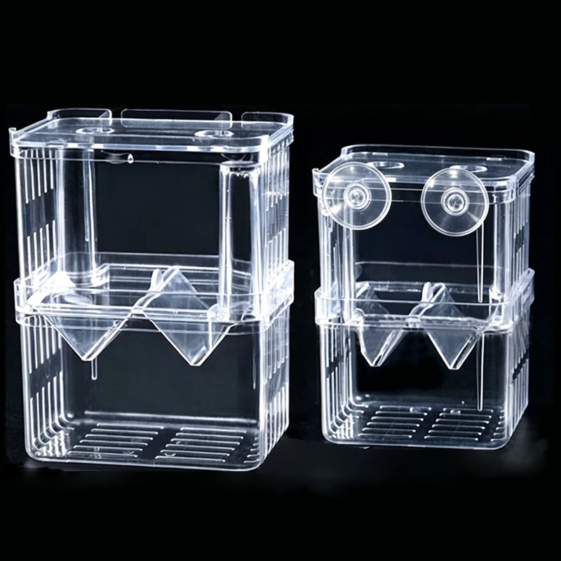 Hochtransparente Acryl-Fischzuchtbox Aquarium-Zuchtbehälter für Kleine Fische Betta-Brutkasten mit Saugnapf – Detail 1