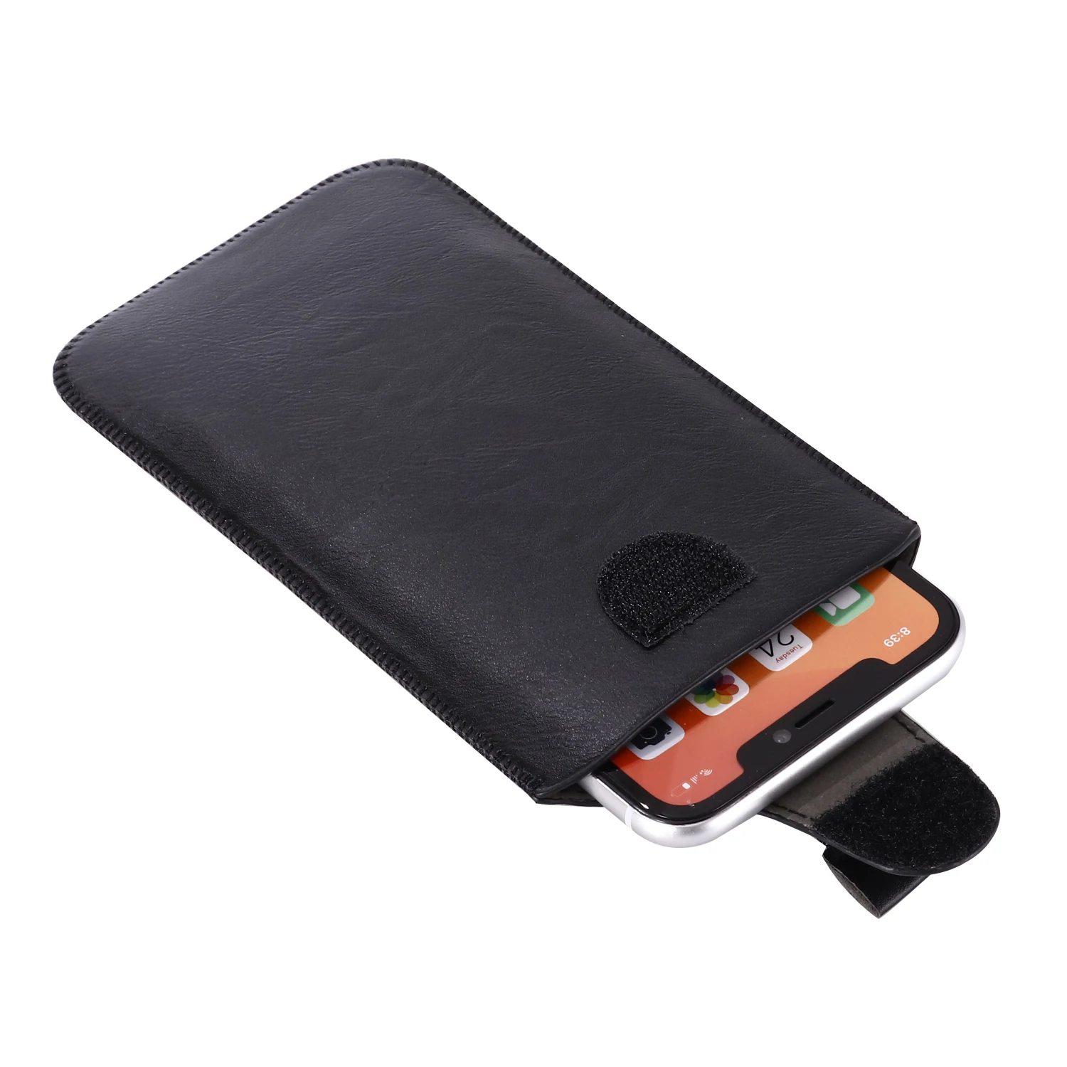 Universal Pull Leather Belt Clip Case For iPhone 15 14 13 12 11 Pro 7 8 Plus XR XS Max Cover Mobile Phone Waist Pouch