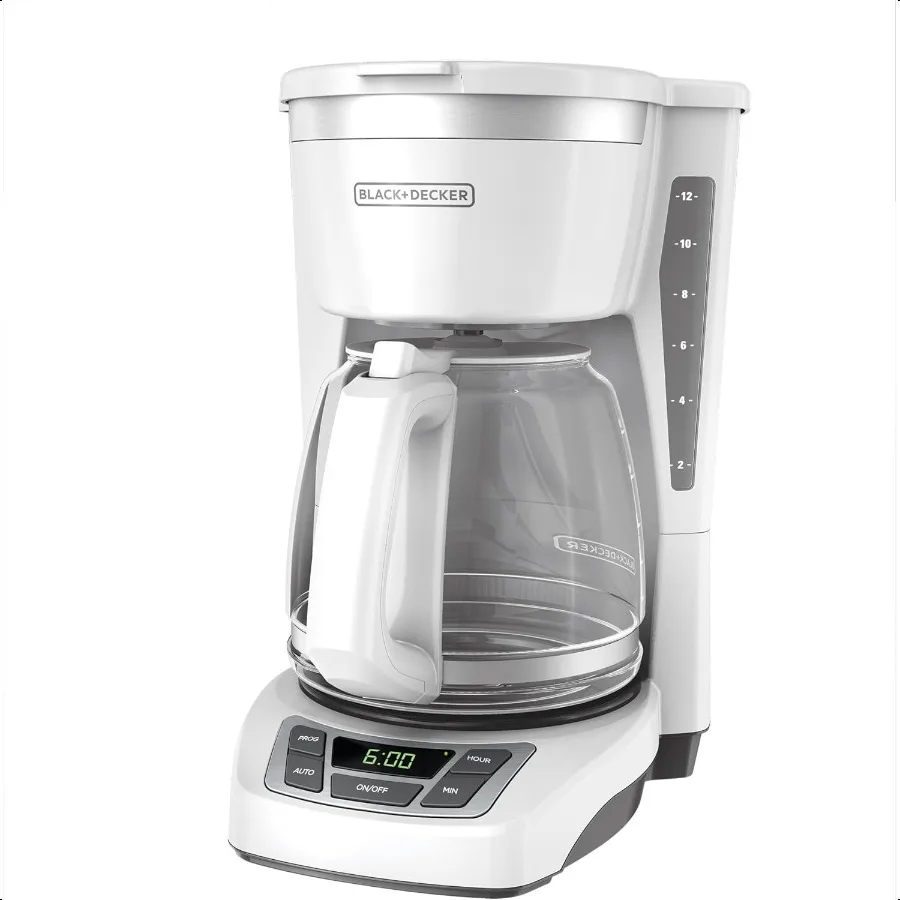 

Цифровая кофеварка на 12 чашек CM1160W, программируемая моющаяся корзина с фильтром SneakACup, автоматическое заваривание воды, окно, горячая плита, белая