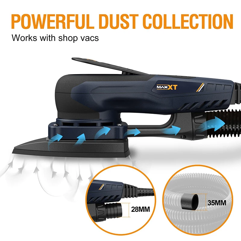 MAXXT Motor Power Detail Sanders Corded Electric Brushless Mouse Sander Woodworking Mini Polishing Machine 350W Car Fine Grinder view 3