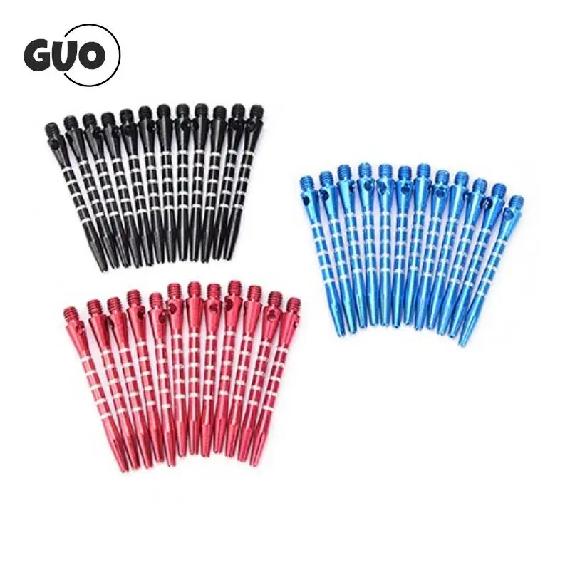 12pcs  Aluminum Alloy Darts Shafts 53mm Aluminum Stem Shafts 3 Colors Black+Blue+Red 2BA Thread Dart Replacement