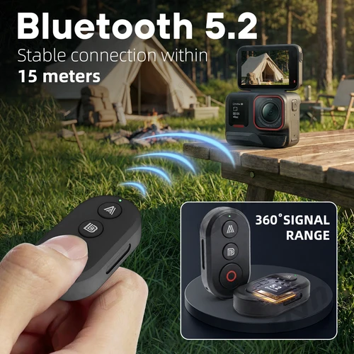 Imagen 2 del producto Control remoto Bluetooth para Insta360 X5 X4 X3 X2 Insta 360 Ace Pro 2 GoPro 13 12, controlador de botón de liberación de obturador de fotografía