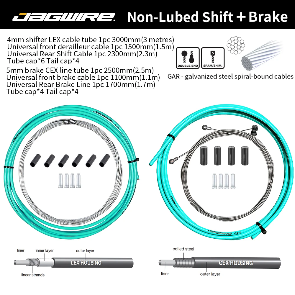 JAGWIRE Universele Fiets Rem/Shift Kabel Draad Pijp Voor 4mm/5mm MTB Racefiets derailleur Remleiding Voor Achter Niet-olieerde Buis