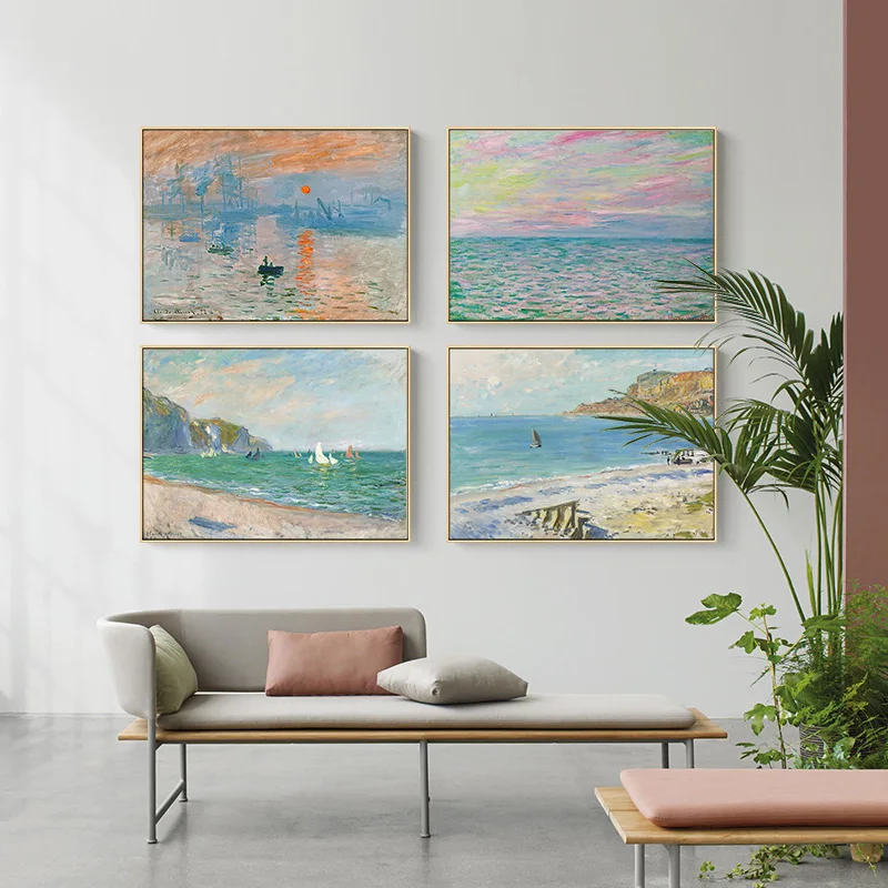 Famous Monet Poster Canvas Painting Modern Abstract Landscape Wall Art Nordic Print Wall Picture for Living Room Home Decorative