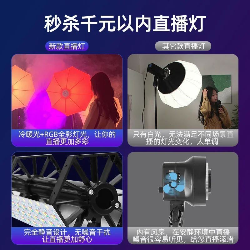 Live Streaming Fill sferico RGB Color Photography Light Led Photo Fill Light Live Studio Anchor Soft Lamp