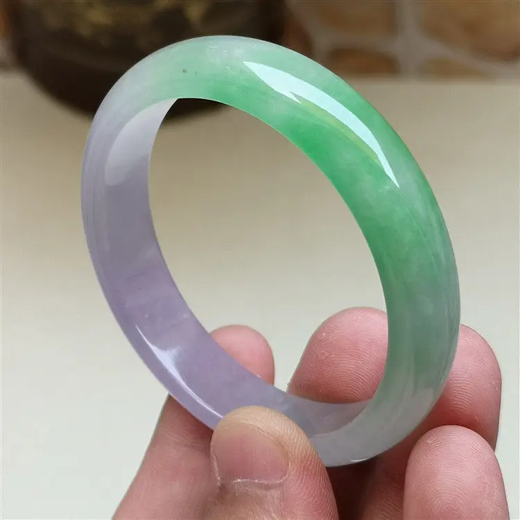 Newest Original Ecological Texture Jade Bracelet Natural Jadeite Bangle Quality Green Light Purple Round Handring Fine Jewelry