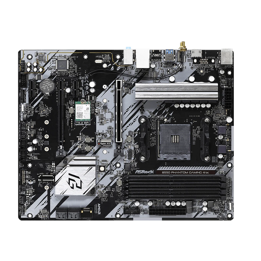 Imagem -05 - Phantom Placa-mãe Gaming Chipconjunto Amd B550 Cpu Amd Am4 Suporte Ryzen 5950x r7 5700x Pci-e 4.04xddr4 Atx Asrock-b550